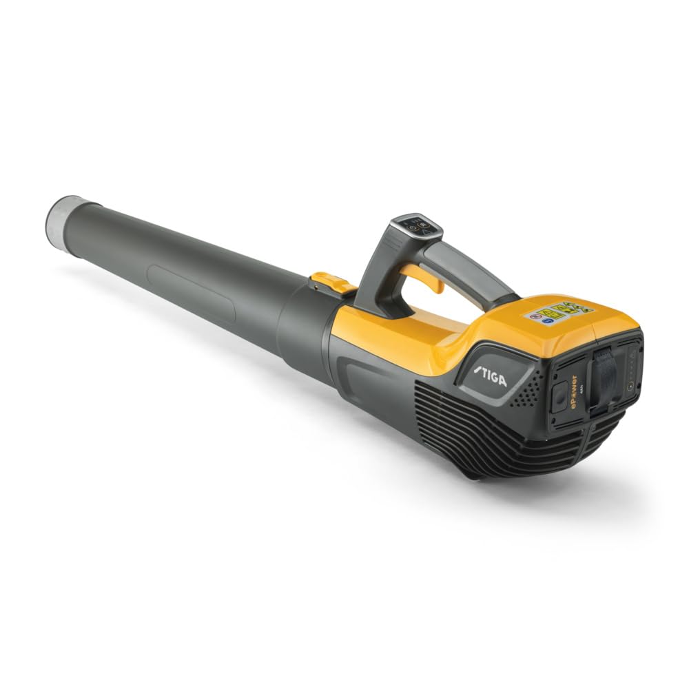 STIGA BL 500e Zestaw bezprzewodowej dmuchawy do liści, 48 V - 500 W, 55 m/s - 3 prędkości, 1 bat. 2 Ah + ładowarka - czyszczenie liści i zanieczyszczeń zewnętrznych