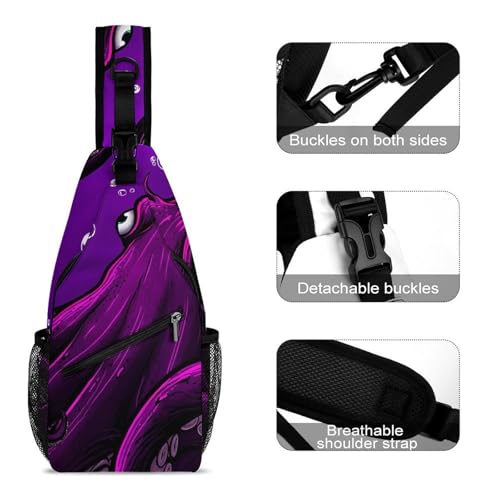 Mochila deportiva Supdreamc para viaje y camping morado miniatura 3