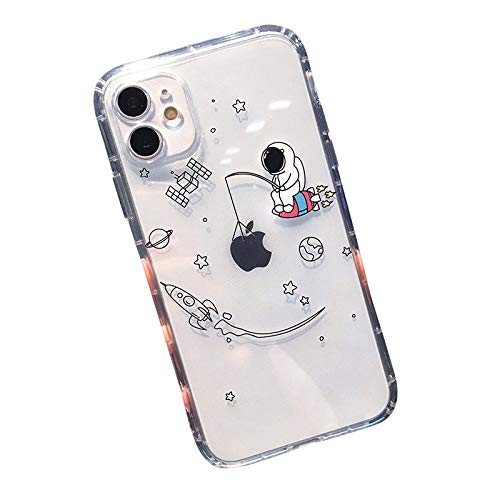 FancyCase Compatible with iPhone 12 (6.1inch)-Fun Space Pattern Soft Silicone Protective Transparent iPhone 12 Case (Fishing Astronaut) FancyCase Compatible with iPhone 12 (6.1inch)-Fun Space Pattern Soft Silicone Protective Transparent iPhone 12 Case (Fishing Astronaut)