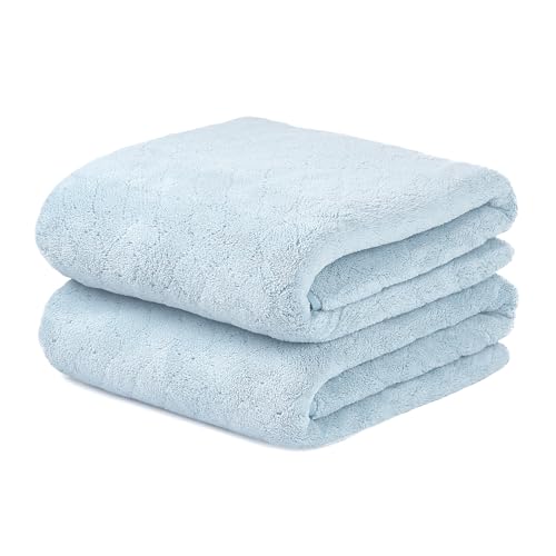 Image of JML Bath Towels, Pack of 2, 30 in x 60 in, Light Blue
