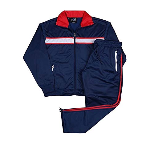 Men's Play Set Summer & Falls Active Jogging & Gym Tracksuit (Straight Navy, L)
