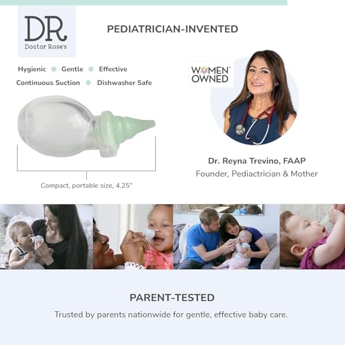 Image of Dr. Rose's Nasal Aspirator for Baby | Pediatrician Patented Dual-Suction Nose Cleaner for Baby (Pack of 2, 2, Count)