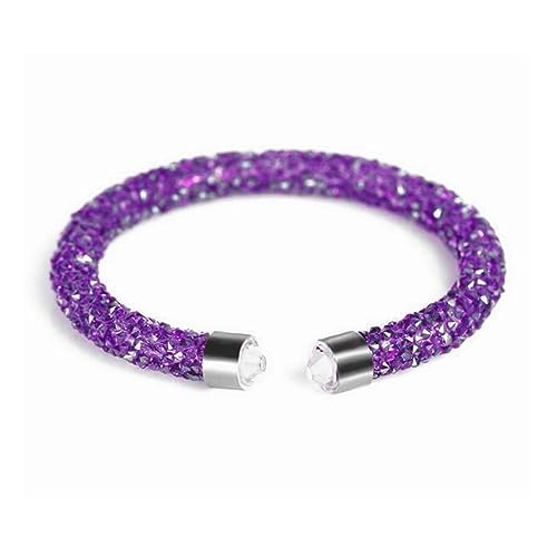 COLORFUL BLING Adjustable Glitter Rhinestone Bangle Sparkly Crystal Wedding Bridal Statement Bracelet Jewelry for Women2