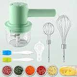 Gemüseschneider Schnurloser Elektrischer Mini 300ML,Wiederaufladbare Zwiebelschneider,Zerkleinerer Küche Elektrisch,Tragbare Küchenmaschine für Knoblauch,Pfeffer,Chili,Zwiebel,Fleisch und Gewürze