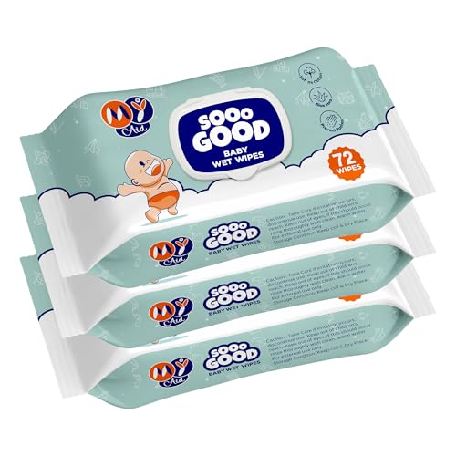 Image of SOOO GOOD Moisturizing Baby Wet Wipes | Prevents Rashes & Redness with Aloe Vera Lotion | Soft, Thick & Gentle Cleansing Wipes for Babies | Alcohol-Free | 72 Wipes X 3 Packs