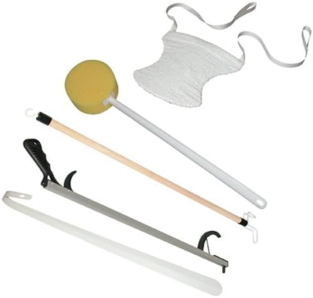 DMI Reach Extender Hip Kit for Reaching and Limited Range of Motion, 27" Dressing Aid Stick, 26" Aluminum Reacher