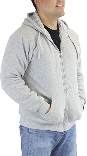 Image of ToBeInStyle Men's Polar Fleece Long Sleeve Zip Up Kangaroo Pocket Cold Weather Hoodie Jacket