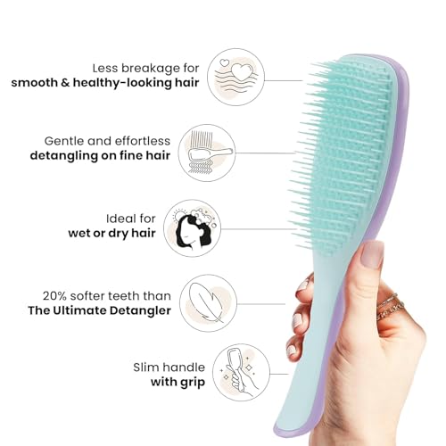 Image of Lyrovo Ultimate Hair Brush Comb for Women for Wet & Dry Hair Eliminates Knots & Reduces Breakage for All Hair Types (Mint & Purple)