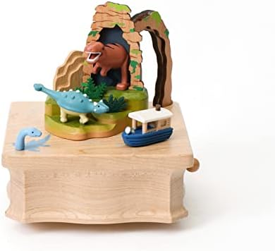 WOODERFUL LIFE Wooden Round & Round Music Box | Dinosaur Jungle Cruise | 1064511 |Hand Painting Most Popular Design Wonderful Gift for Family from Sustainable Forest | Plays - The Mulberry Bus