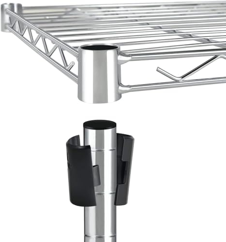 Image of Simple Deluxe 5-Tier Heavy Duty Storage Shelves, 1750 Lbs Loading Capacity, 35.43 inch W x 17.72 inch D x 70.87 inch H Adjustable Shelving Unit with Wheels, Chrome