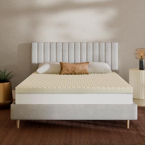 MOLECULE 3' CopperWELL Cooling Gel Infused Memory Foam Mattress Topper, Queen Cream
