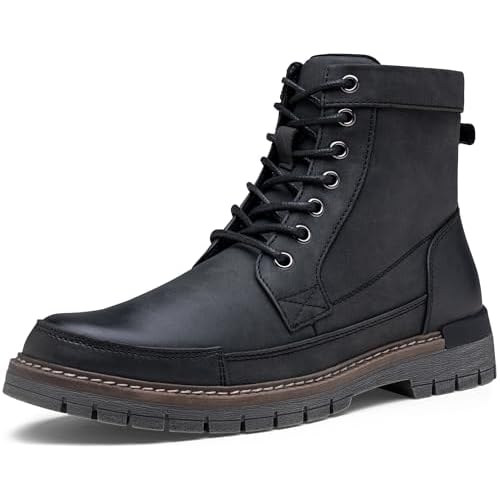 Jousen Mens Boots Casual Motorcycle Boot for Men Chukka Zipper Combat Botas Para Hombre Fashion