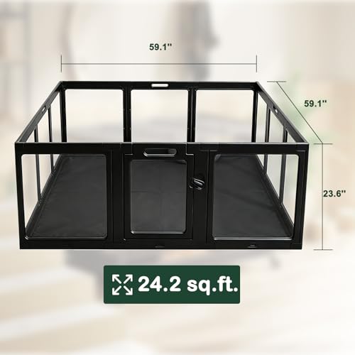 Run Pmy Black Acrylic Indoor Dog Playpen – 24" Tall, 12 Panels for Puppies & Small Dogs (Black, 12panels(Extra Large)) by Run Pmy - Image 5
