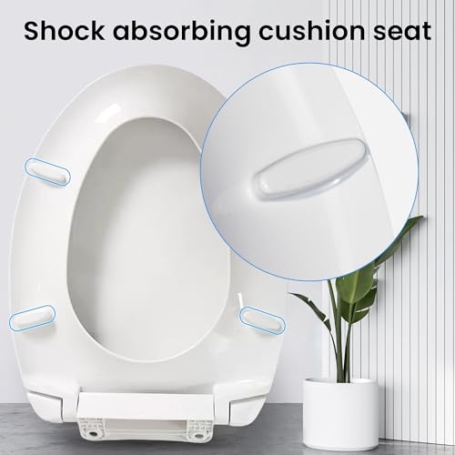 Soft Close Toilet Seat Elongated and Lid for TOTO SS114#01, Cotton White, Mounting Hardware included