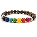 Tigers Auge Armband, Naturstein Armband 7 Farbe Chakra Reiki Yoga Meditation Mala Buddhistisches Gebet Balancing Healing Charm Armband