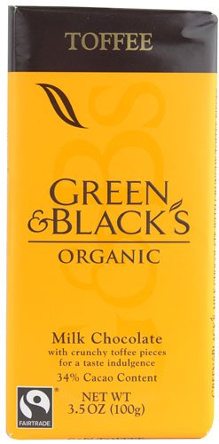 Green & Black Organic Milk Choc Toffee 34% Cocoa 3.5 oz (6 bars)