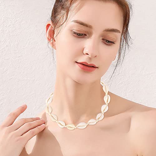 Zkptops Natural Shell Choker Necklace For Women Girls Handmade Beaded Seashell Pendant Necklace Summer Beach Rope Conch Statement Jewelry Adjustable Hawaii Boho Cowrie Collar Necklace #TOP2