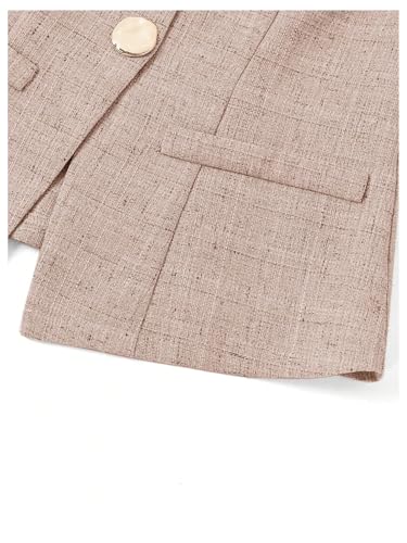 SOLY HUX Women's Button Up Blazer Vest Elegant Crew Neck Sleeveless Business Casual Waistcoat4