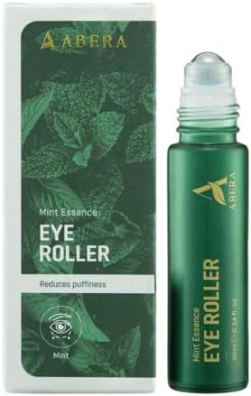 Abera Eye Roller Serum โ Eye Bags Treatment For Men with Mint, Vitamin C & Peptides โ Cooling Roller for Puffiness & Dark Circles โ 0.34 Fl Oz