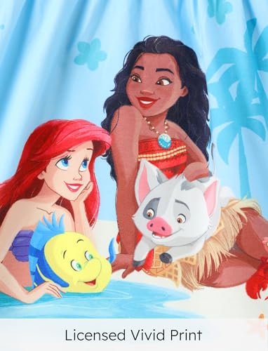 Disney Moana & Little Mermaid Ariel Toddler Girls Dress Ruffle Sleeveless Criss Cross Floral Print Sundress Birthday Kids Summer Outfit Clothes 5-6Y - image 2