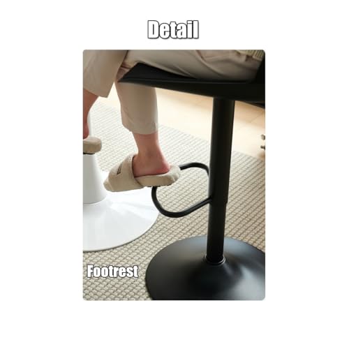 Tabouret de bar pivotant à hauteur réglable avec assise large