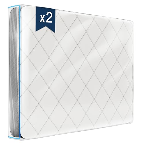 Coprimaterasso protettivo in plastica, set di 2 – Coprimaterasso 160 x 200 cm (spessore 30 cm) – Fodera materasso integrale – Borsa di immagazzinaggio – Fodera materasso in movimento