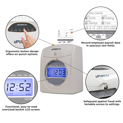 image for uPunch HN4500 Advanced Calculating Time Clock Bundle for Small Busines