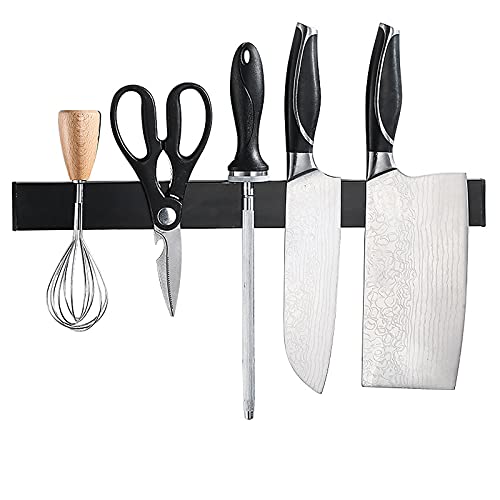CFCF Messerhalter Magnetisch Perfekt Zur Praktischen Aufbewahrung Von Küchenutensilien Oder Werkzeugen Magnetleiste Messer Selbstklebend Messerhalter Magnetisch Für Organisierte Küche 50Cm Schwarz Cover