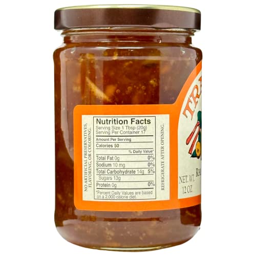 Wyked Yummy Rhubarb Orange Preserve Bundle With Two (2) 12 Ounce (340G) Jars Of Trappist Rhubarb-Orange Conserve And 1 Wyked Yummy Spreader Plastic Knife And Jar Scraper #TOP5