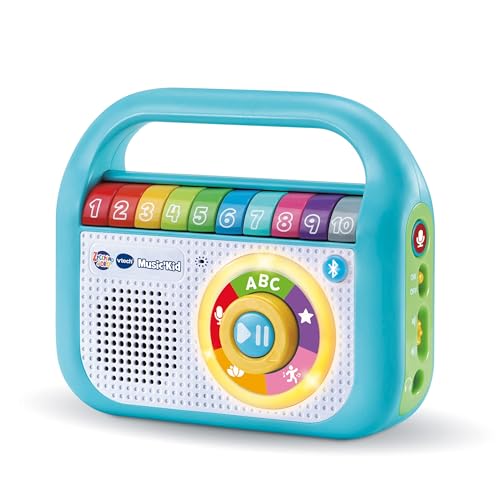 VTech Music'Kid ze złotą szynką, odtwarzacz MP3 dla dzieci z 40 oryginalnymi piosenkami ze złotego kleika, tryb nagrywania, odtwarzacz Bluetooth dla dzieci, język włoski, baterie w zestawie, 2-6 lat