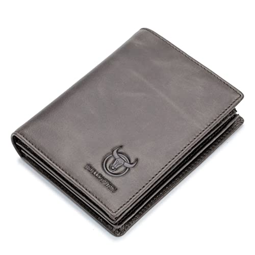 Genuine Leather RFID Blocking Wallet for Men,Cowhide Bifold Wallet Vintage Bifold Wallet Money Pouch15 Credit Card Slots+2 Cash Pouch+1 Coin Pouch+1 Photo Slots