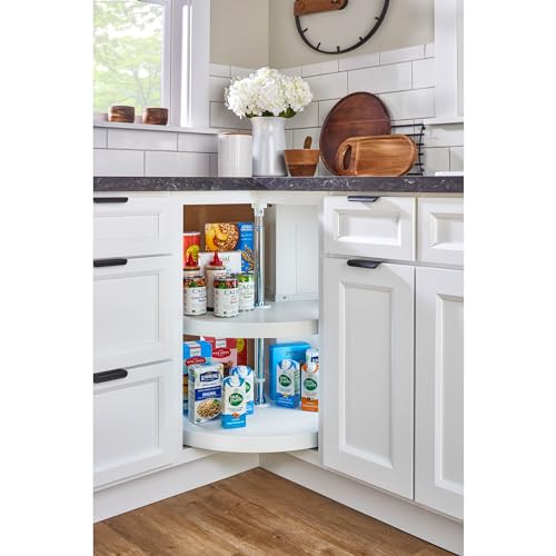 Image of Rev-A-Shelf 2 Tier Pie-Cut Plastic Lazy Susan for Corner Base Cabinets, 24 inch