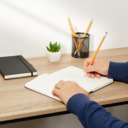 Image of Amazon Basics Classic Lined Notebook, Hardcover, 240 Pages, Pen Holder, 5 inch x 8.25 inch, Black, 24 Pack, Unbranded (MOD SKU: NH130210120V-R)