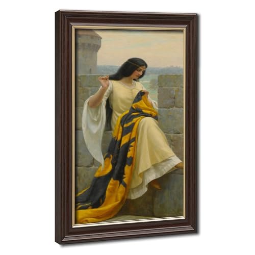 Poster Stitching The Standard Edmund Leighton cadre suspendu et impression sur toile 20x30