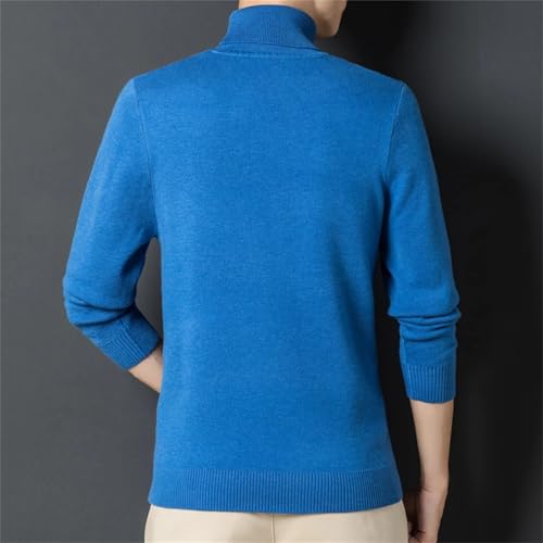 Men'S Turtleneck Long Sleeve Sweater Pullover Top Thick Casual Autumn and Winter Knitted Sweater2