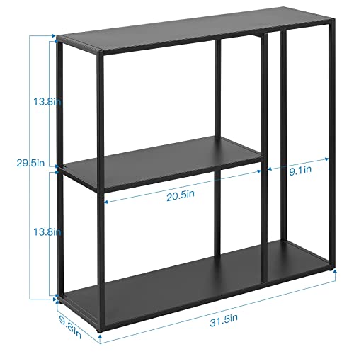 Gyczycx Metal Console Table With 3 Tier Storage Rack,Entryway Table,Industrial Sofa Table,Narrow Entry Table,Hallway Sofa Table (Black)… #TOP2