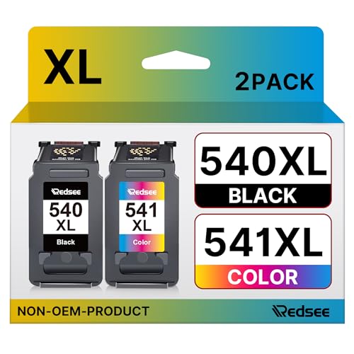 Redsee 540 XL 541 XL Cartuchos de Tinta Compatible Cartucho Tinta para Canon 540 y 541 XL para Canon Pixma MG3650S MG3650 MG3600 TS5150 TS5151 MG3150 MG3250 MX475 (Negra y Color) ✅