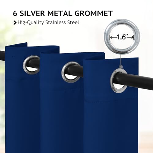 Image of COSVIYA Grommet Room Darkening Royal Blue Curtains 45 inch for Bedroom | Light Blocking Insulated Thermal Curtains for Living Room, Blackout Thick Polyester Window Drapes,38x45 inches, 2 Panels