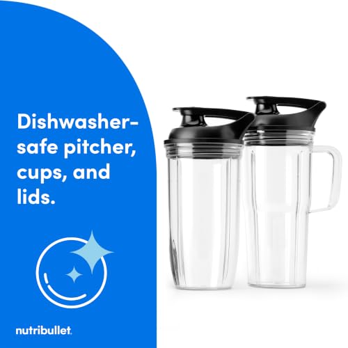 nutribullet SmartSense Blender Combo, 1400W, 64oz Pitcher, 32oz & 24oz Cups, 5-Speed, Smoothies, Ice and Frozen Fruit, Nut Milk, Soup, Matte White, NBF50700AW - image 7