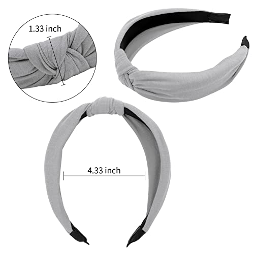 Velscrun 5 Pack Fashion Headbands For Women - Non-Slip Wide Knotted Headbands In Cute Solid Colors thumb #6