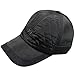 Men's Warm Cotton Padded Quilting Plaid Peaked Baseball Hat Cap with Ear Flap Black