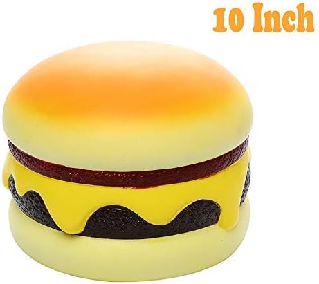 Sinofun 10 Inch Hamburger Giant Squishy Package, Jumbo Cream Scented Food Soft Squishies, Slow Rising Squeeze Toys, Stress Relief Gift for Boys/Girls/Kids/Adults