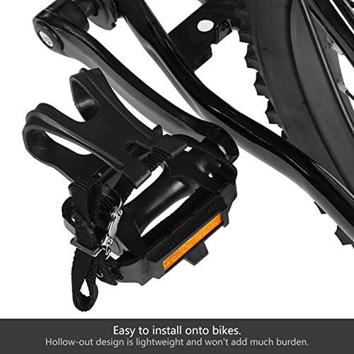 1Pair Bike Pedals, Toe Clips Strap Spindle Bicycle Pedals Mountain Bike Pedals Bike Accessories Bicycle And Spare Supplies 1/2 Inch Spindle Thread With Toe Cages Bike Pedals With Straps #TOP1