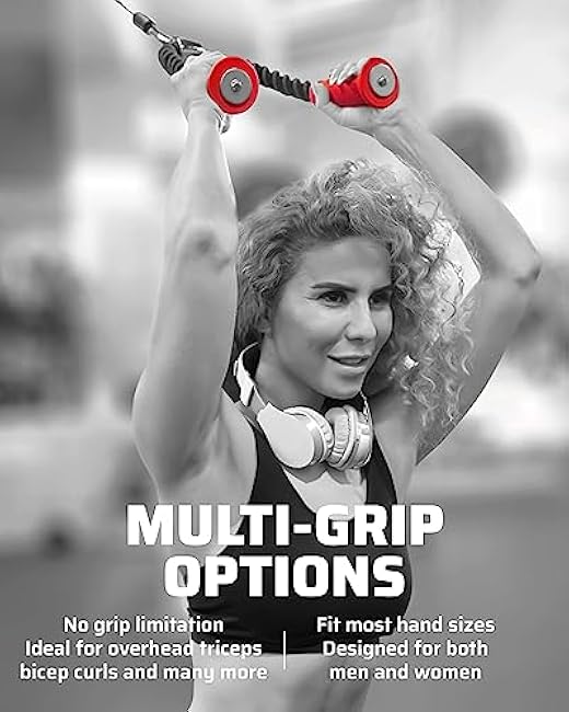 Ergonomic Tricep Rope | 30¡± Non-Slip Cable Attachment | Wrist Pressure Relief | Grip Strength & Forearm Activation | Home & Commercial Gym Accessory | for Cable Machine & Smart Gym
