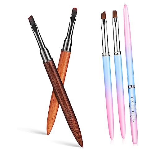 Didiseaon 5 Piezas pincel de manicura cuidado de uñas pinceles para uñas kit de uñas de gel pluma de esmalte de uñas cepillo de uñas para manicura lápiz de uñas para manicura lana de nailon