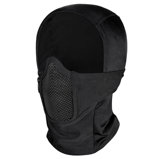 OneTigris Cagoule/Masque/Balaclava Tactique Militaire De Protection Complet pour Airsoft Cyclisme Moto (Noir)