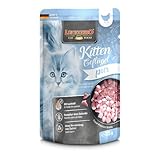 LEONARDO Frischebeutel [16x85g Kitten Geflügel] | Getreidefreies Nassfutter für Katzen | Feuchtfutter Alleinfutter im Einzelportionsbeutel
