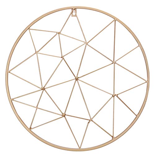 Yamfurvo Round Wall Gird Panel, Shelves for storage, Multifunctional Wire Photo Momo Organizer & Hanging Display, Decorative Wall Storage Organizer Rack,Gifts for Mothers Day, Gold - Thumbnail 7
