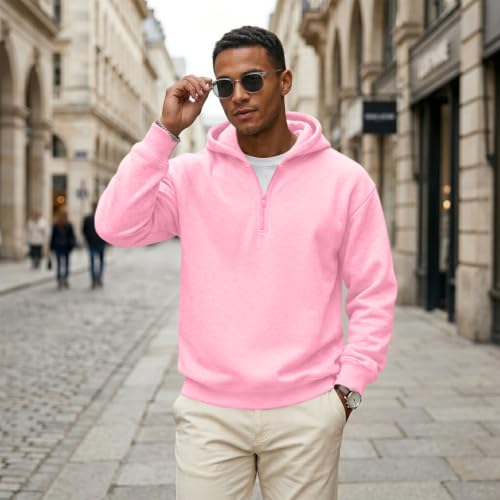 Men's Zip Up Hoodies 1/4 Zip Big and Tall Fleece Classic Oversized Hoodie - image 4