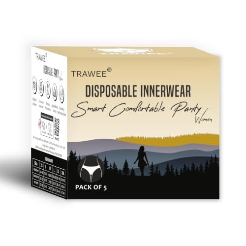 Image of Trawee Women Disposable Regular Panty | Sweat Absorbent, Breathable & Skin-Friendly | Anti-Fungal & Antibacterial Hygiene Underwear | Ideal for Travel, Spa, Hygiene & Everyday Comfort